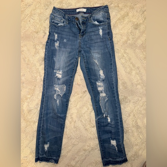 Cello Distressed Blue Skinny Jeans for Women - Picture 1 of 3